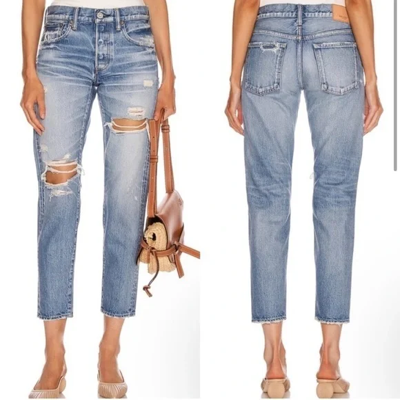 Moussy Bowie Tapered Jeans in Blue - Picture 5 of 16